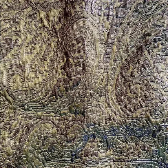 THE LIMITED Gold Paisley Brocade Pencil Skirt Size 14 Shimmery Bodycon Cocktail - Picture 2 of 12